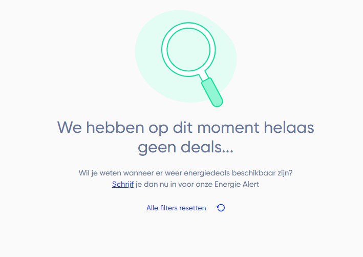 door hoge energieprijzen momenteel geen energiedeals beschikbaar