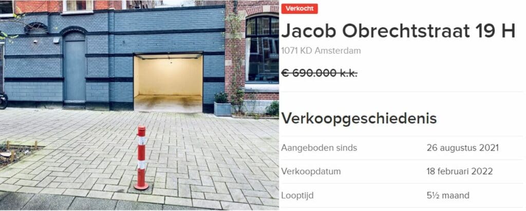 duurste garagebox van Nederland ligt in woonwijk in Amsterdam