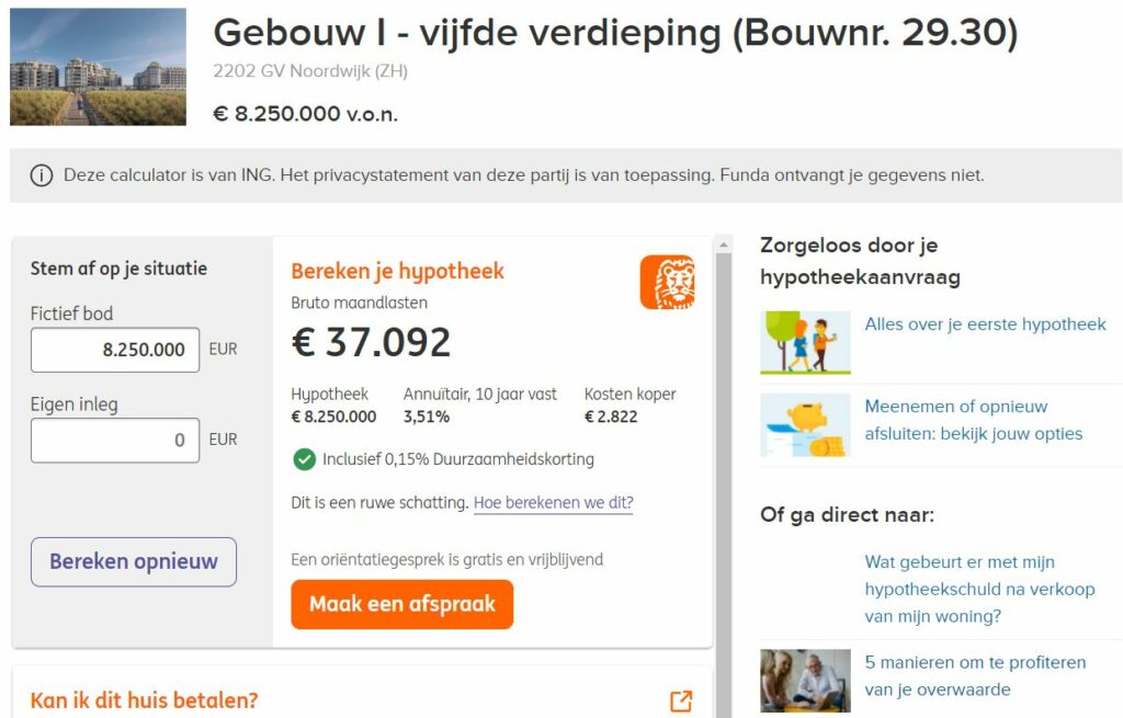 top 5_ duurste huis van nederland in 2022_maandlasten nummer 5