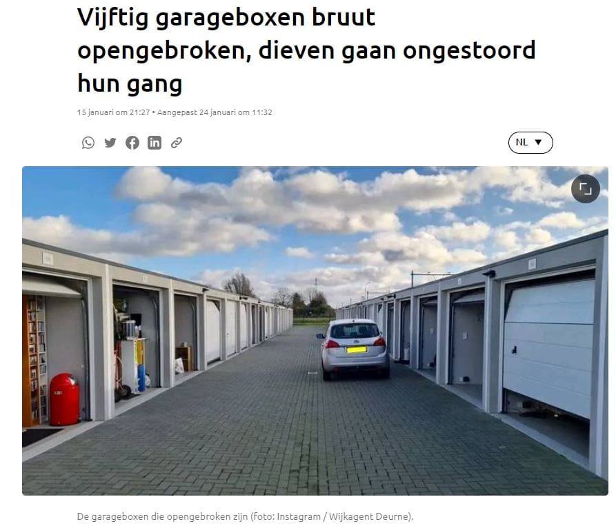 50 garageboxen bruut open gebroken